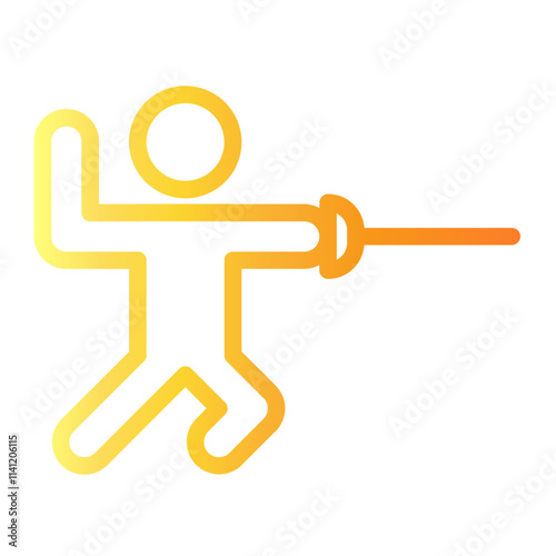 fencing Line Gradient Icon