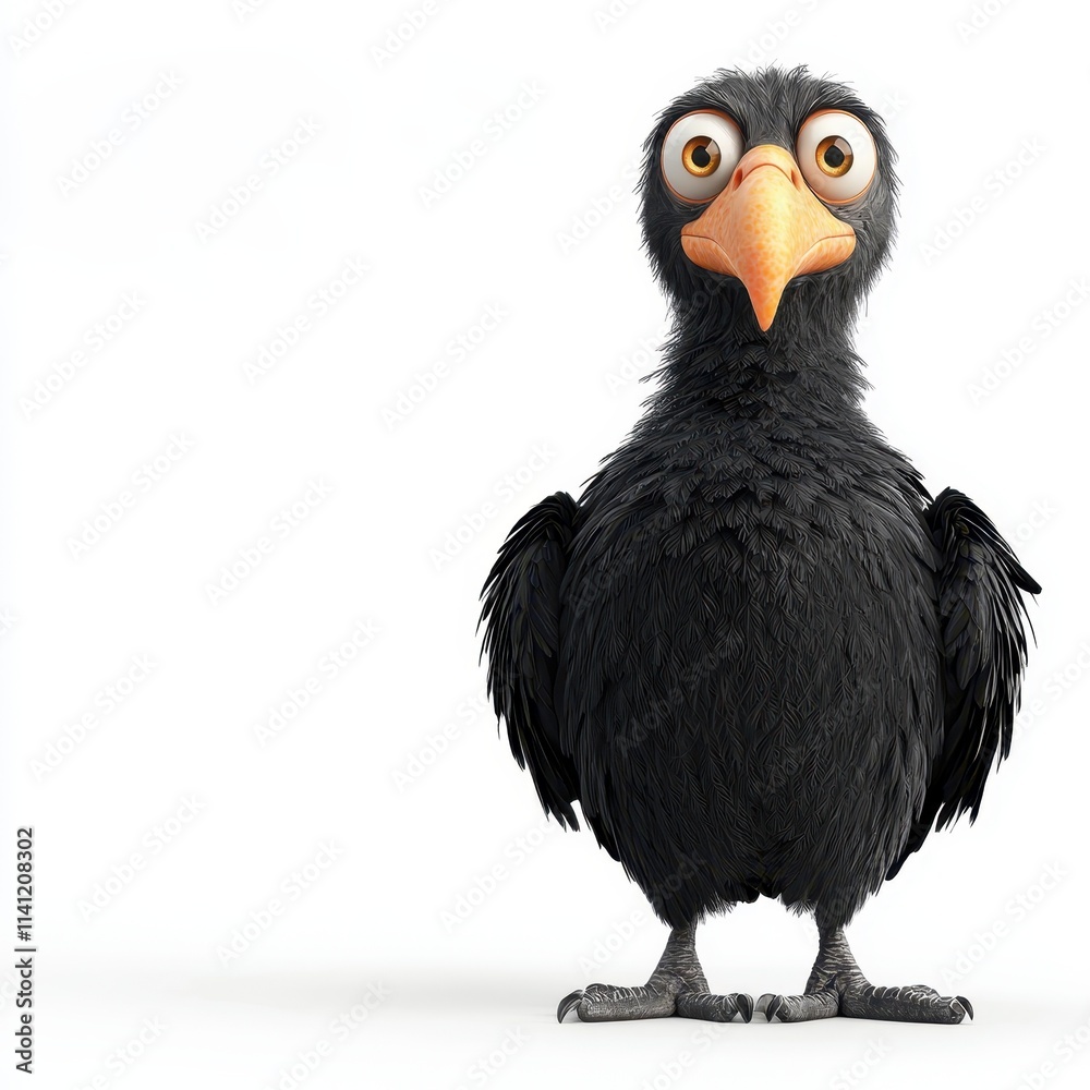 Obraz premium Cartoon Vulture 3D Render White Background