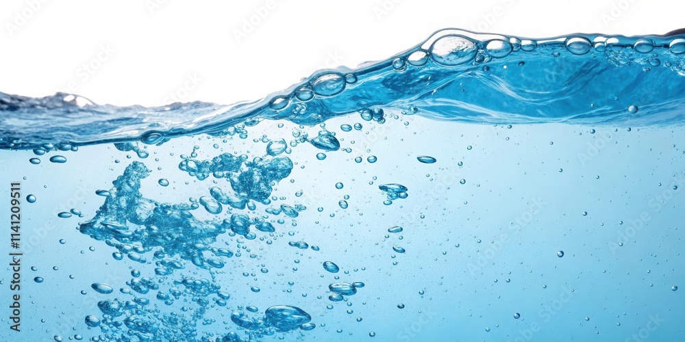 Blue liquid water splash with bubble background, blue, liquid, water, splash, bubble,background, clear, refreshing, aqua, motion