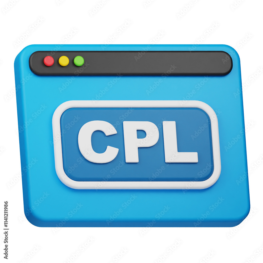 cpl website 3d icon isolated on the transparent background cpl website 3d icon isolated on the transparent background
