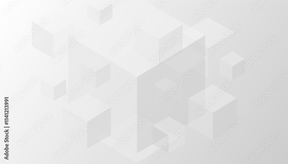 Abstract gray geometric cube shape overlap on white background, Vector Illustration Abstract gray geometric cube shape overlap on white background, Vector Illustration