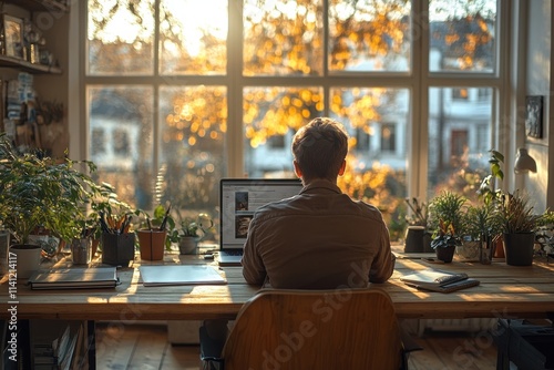 Happy Hispanic Woman Entrepreneur Sitting at Desk with Laptop in Modern Office Smiling Confident Businesswoman Leader