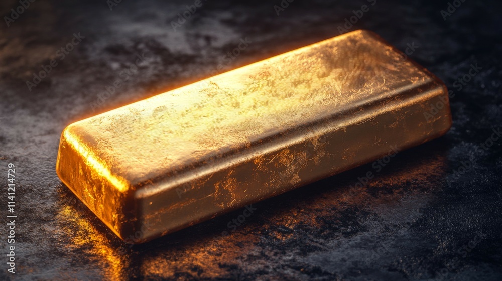 A Gold Bar with Chinese Characters Engraved A Gold Bar with Chinese Characters Engraved