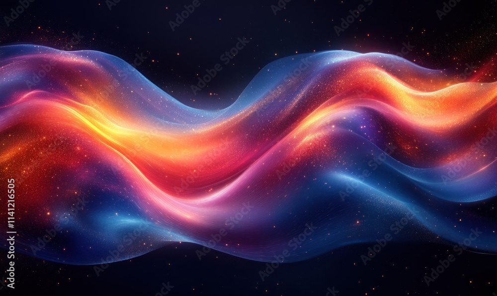 Fototapeta premium Iridescent Abstract Shape Fluid Movement Background 3D Render