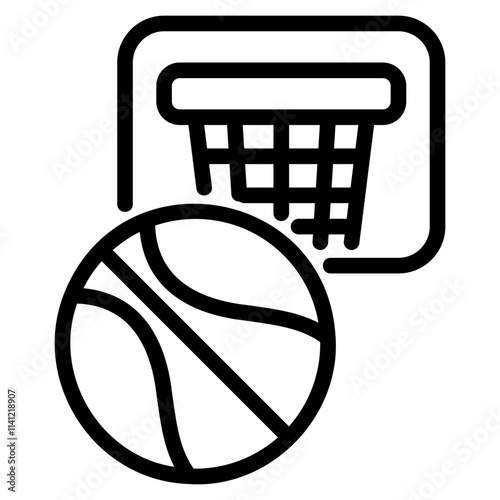 Basketball thin outline style icon