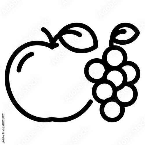 Fruits thin outline style icon
