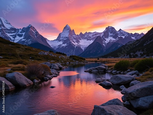 Mountain Landscape at Sunrise