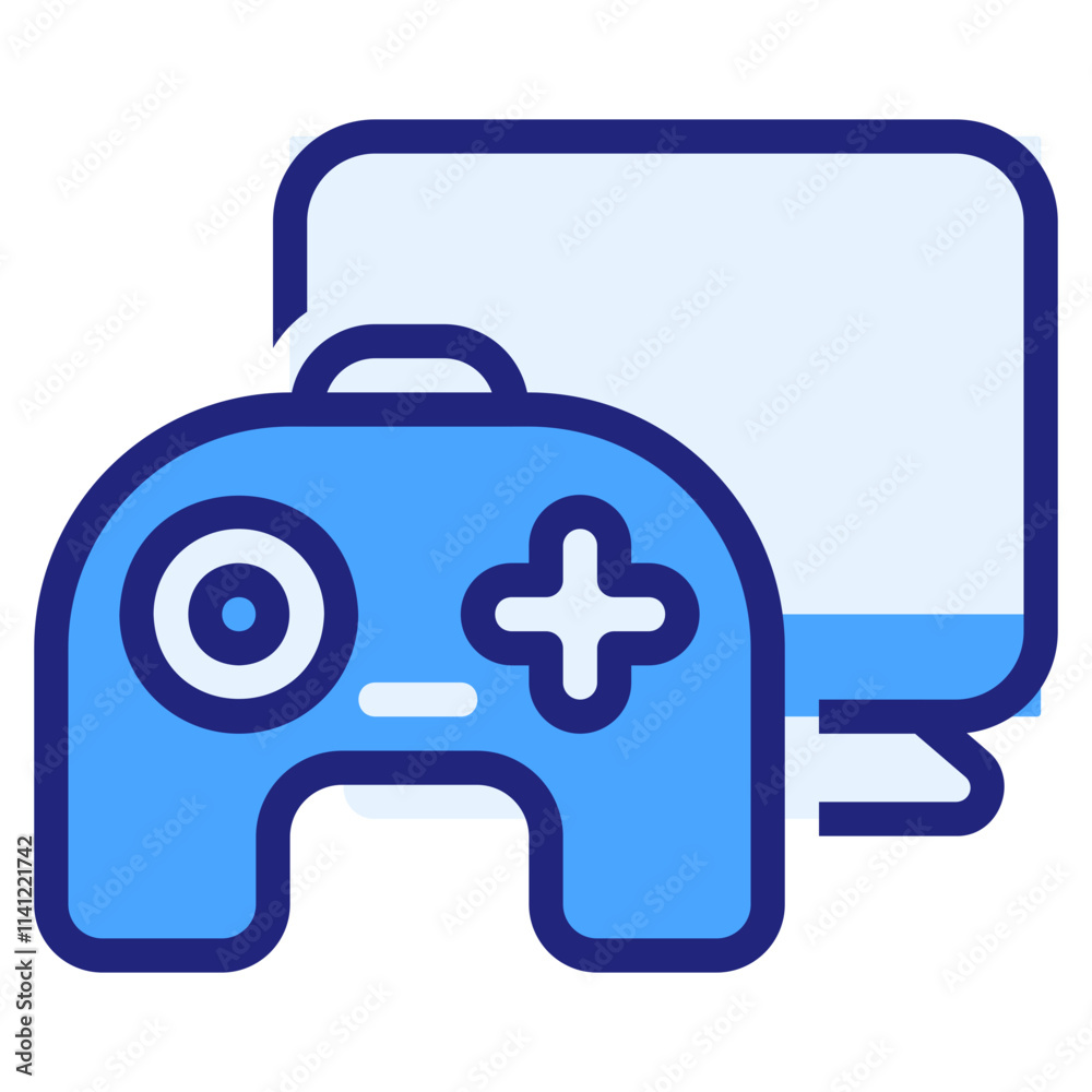Obraz premium Gaming blue filled outline style icon