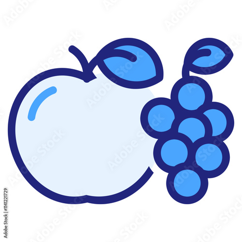 Fruits blue filled outline style icon