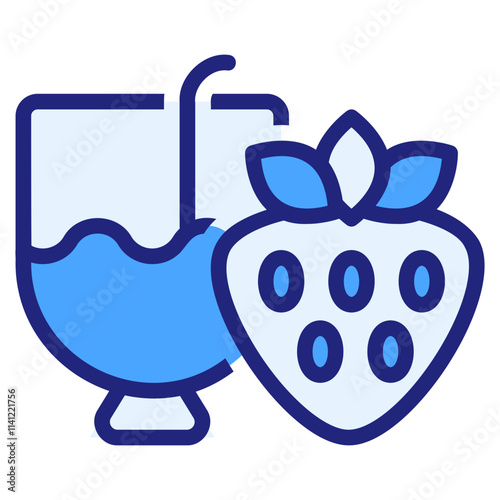 Juice blue filled outline style icon