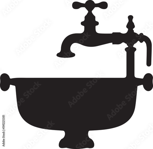 wash basin vector set silhouette