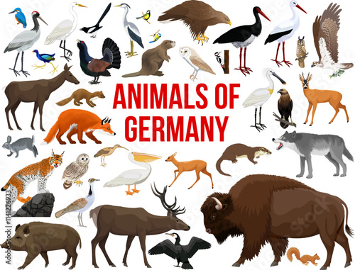 Big set of vector animals of Germany