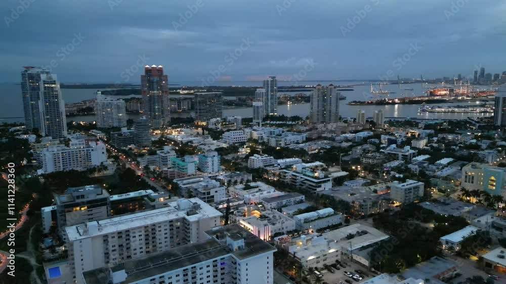 Miami Beach, aerial view of Miami Beach city in Florida. Miami Beach, aerial view of Miami Beach city in Florida.