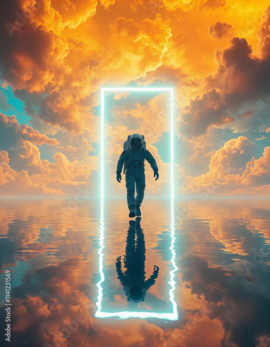 Astronaut Through the Portal