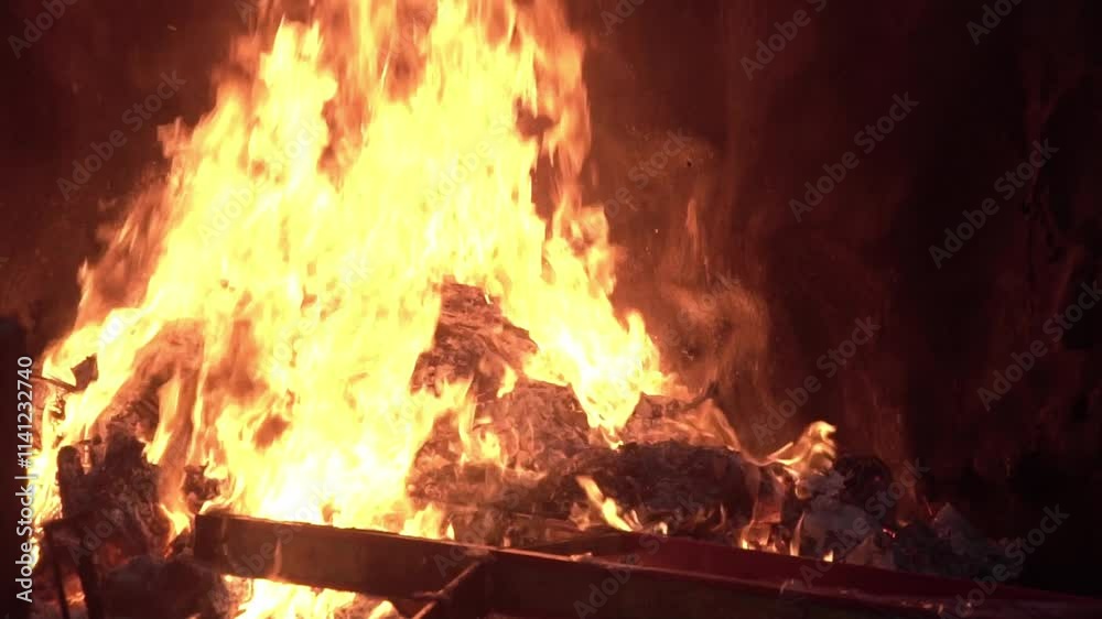 Slow motion of a fire burning. Slow motion of a fire burning.