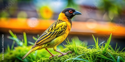 Urban Exploration: Black-Faced Weaver on Grass Patch