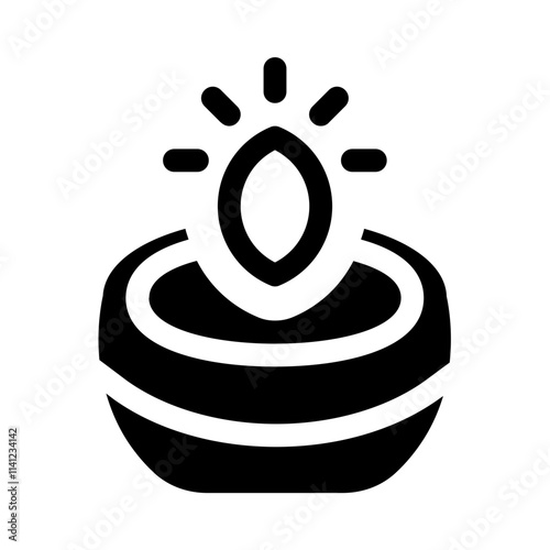 diya rangoli icon with glyph style, perfect for user interface projects photo