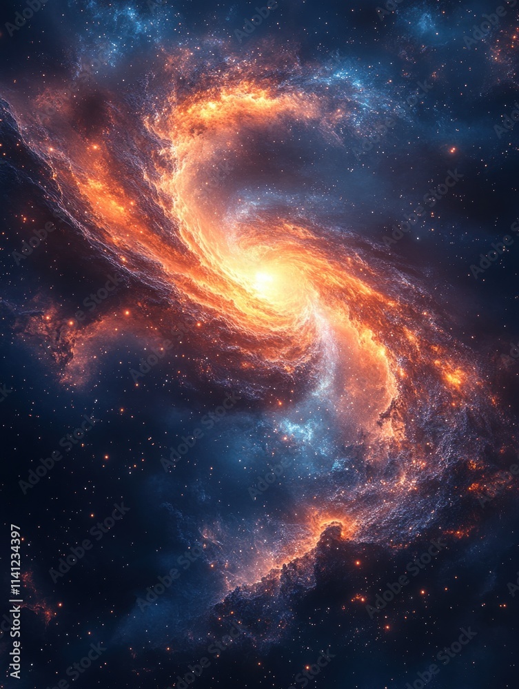 Fototapeta premium Beautiful Milky Way Background Image Material Surreal Cosmic Landscape