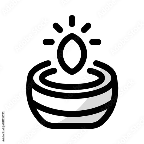 diya rangoli icon with shady style, perfect for user interface projects photo