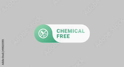 Chemical Free label design element vector. Best Chemical Free icon vector for product packaging design element. Best Chemical Free symbol for packaging design element.chemical free, chemical free labe