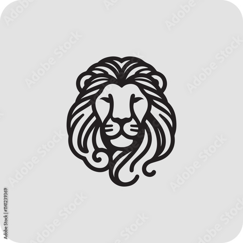 vector lion head logo design lion king logo and luxury design vector template. Lion black head vector silhouette icons icon set on white background.