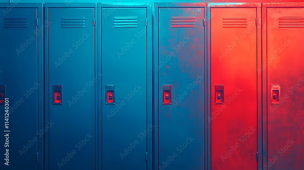 Fototapeta premium background featuring rows of lockers in minimalistic style.