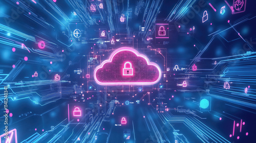 Wallpaper Mural Futuristic Cloud Storage System with Enhanced Security Torontodigital.ca