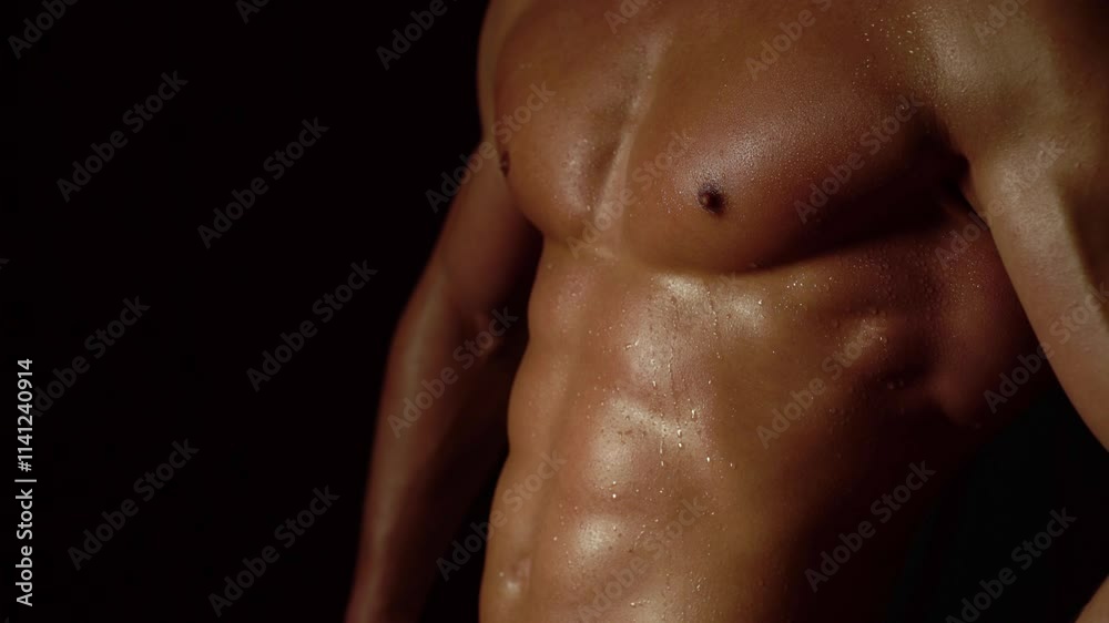 Cropped video of fit man showing six pack abs. Perfect abs, shoulders, and chest. Close up the Abs. Closeup torso. Ab. Muscular torso and ripped abs. Sexy male muscular body. Cropped video of fit man showing six pack abs. Perfect abs, shoulders, and chest. Close up the Abs. Closeup torso. Ab. Muscular torso and ripped abs. Sexy male muscular body.