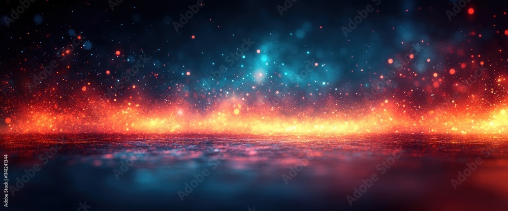 Fototapeta premium Abstract vibrant dynamic light streaks red teal grainy retro art style texture background design