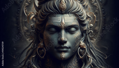 Lord Shiva Abstract - Shiv Digital Art - Bholebaba - Generative AI photo