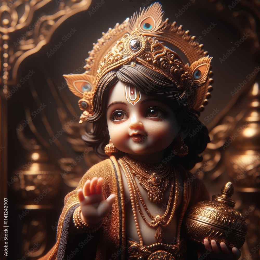 Cute Little Baby Krishna - Gopal - Generative AI Cute Little Baby Krishna - Gopal - Generative AI