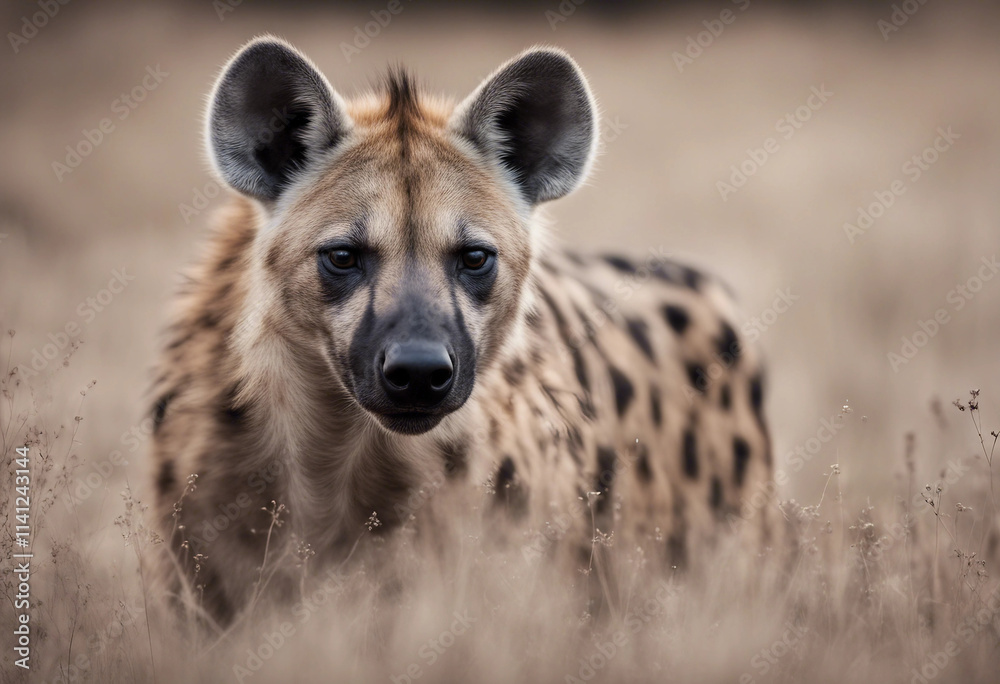 Hyena close-up stock image isolated on a white background hyena Hyena close-up stock image isolated on a white background hyena