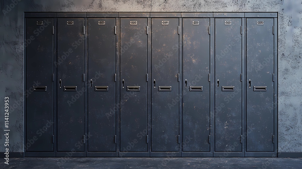Fototapeta premium background featuring rows of lockers in minimalistic style.