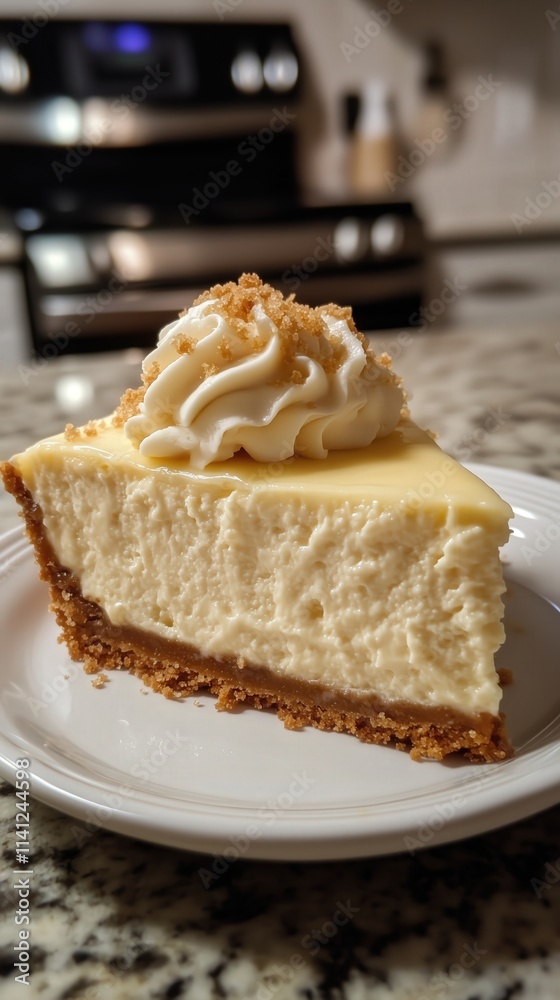 custom made wallpaper toronto digitalCloseup slice of creamy cheesecake with whipped cream on white plate