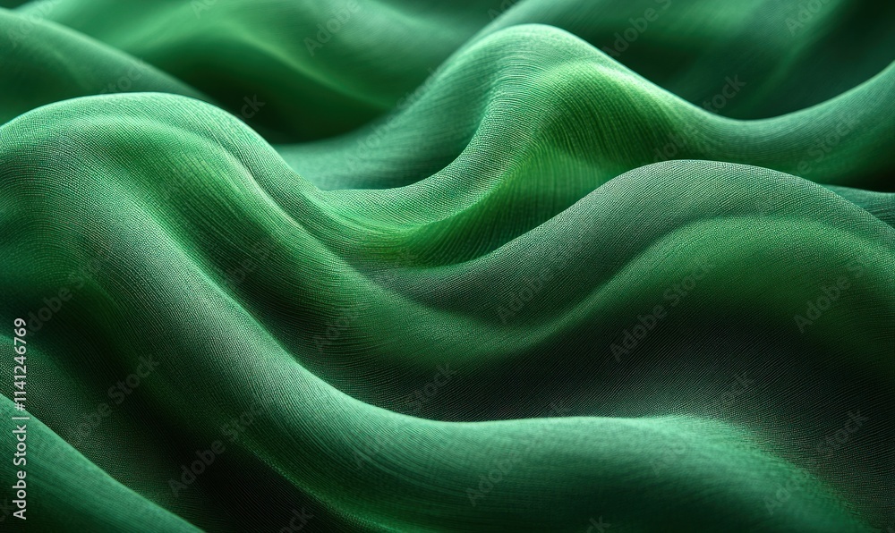 Obraz premium Deep Emerald Fabric Texture Background Clean Modern Layers Chic Elegant Design