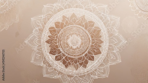 An elegant boho-style gradient background blending muted earth tones, with subtle overlays of mandala designs and natural fiber textures for a calming and modern aesthetic.