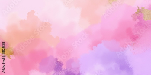 Soft Watercolor Abstract Background in Pink, Orange, and Purple Tones, Artistic Design Concept