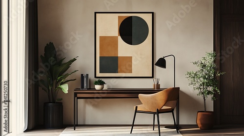 Modern Minimalist Interior with Geometric Art and Stylish Decor