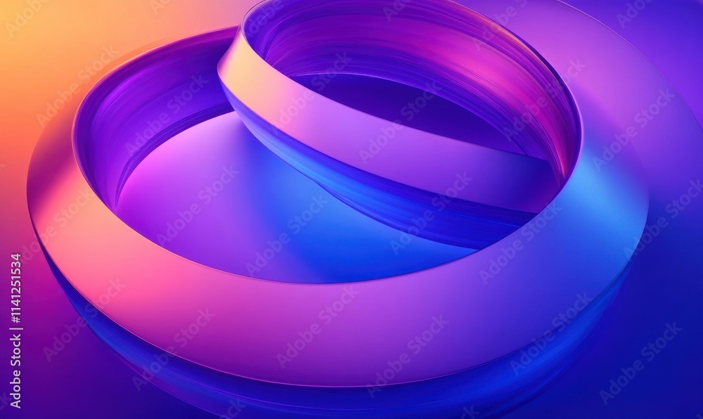 Futuristic Abstract Rings in Blue and Purple Gradient 3D Render Minimalist Design Futuristic Abstract Rings in Blue and Purple Gradient 3D Render Minimalist Design
