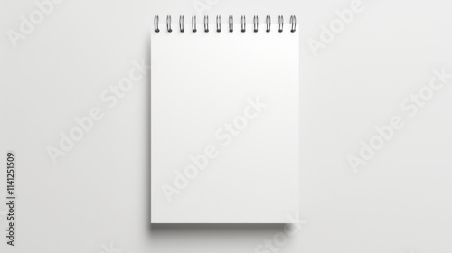 Blank white calendar mockup, front view, isolated in 3D rendering. Featuring an empty A3 almanac with metal spirals