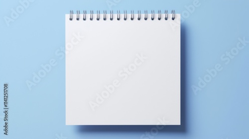 Blank white calendar mockup, front view, isolated in 3D rendering. Featuring an empty A3 almanac with metal spirals photo