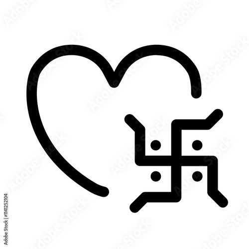 love swastik icon with line style, perfect for user interface projects