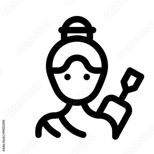 monk icon with line style, perfect for user interface projects