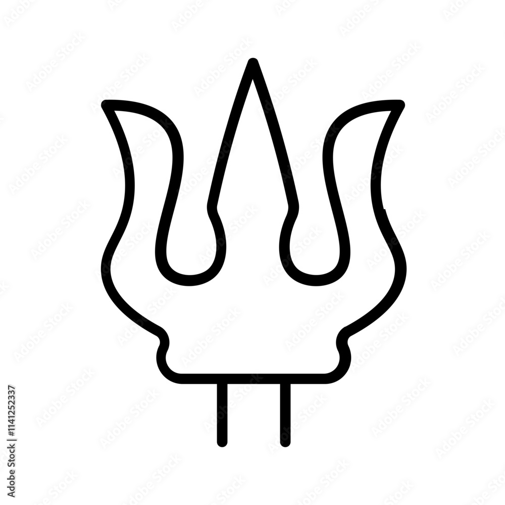 Obraz premium trident icon with thin style, perfect for user interface projects