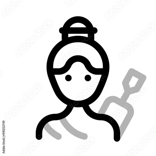 monk icon with duoline style, perfect for user interface projects