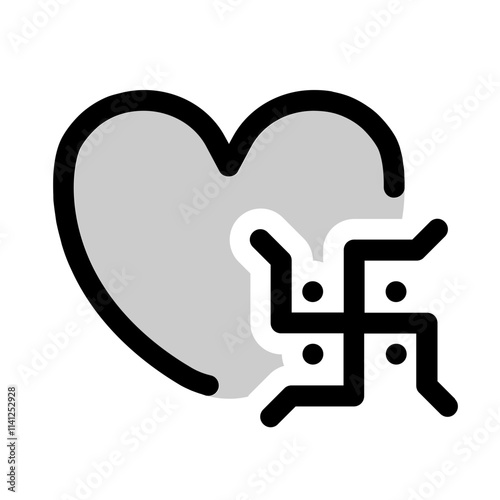 love swastik icon with duotone style, perfect for user interface projects