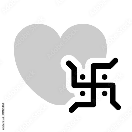 love swastik icon with bulk style, perfect for user interface projects