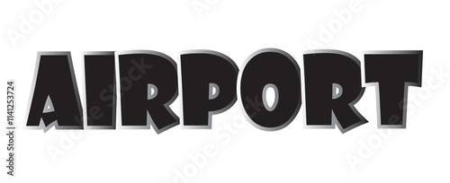 This image features the word "AIRPORT" in bold, black uppercase typography with a clean and professional aesthetic. The strong lettering creates a visually impactful design, making it ideal.