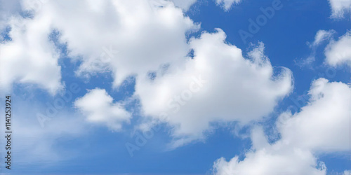 Blue sky with big white clouds