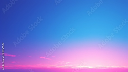 Blurred gradient background with soft blue and pink sky, creating a serene sunset banner. Perfect for peaceful, calming designs and artistic projects.